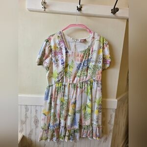JessaKae Summer Villa Dress with a scenic European coastal print